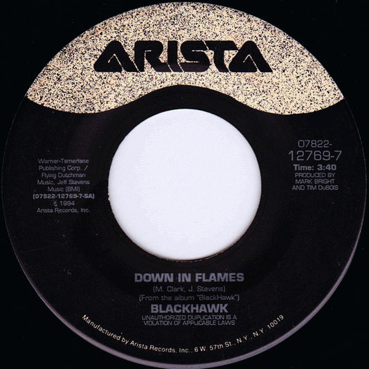 Blackhawk - Down In Flames (7" Single)