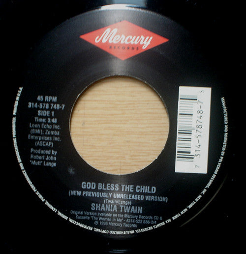 Shania Twain - God Bless The Child (7" Single)