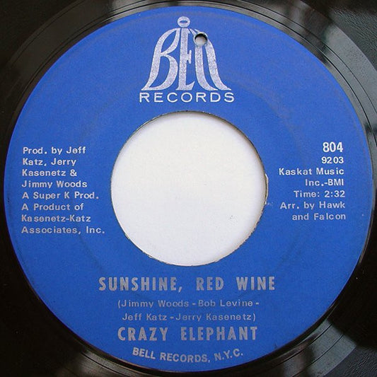 Crazy Elephant - Sunshine, Red Wine / Pam (7" Single)