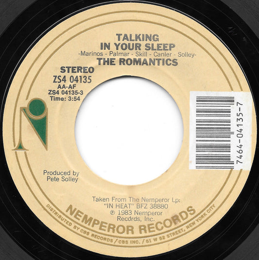 The Romantics - Talking In Your Sleep (7" Single)