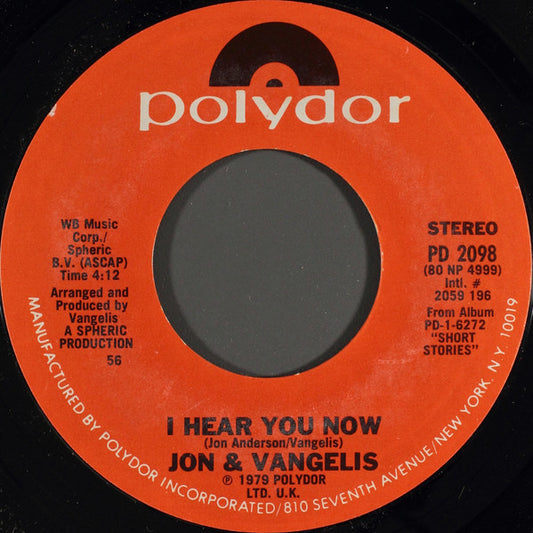 Jon & Vangelis - I Hear You Now (7" Single)