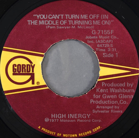High Inergy - You Can't Turn Me Off (7" Single)